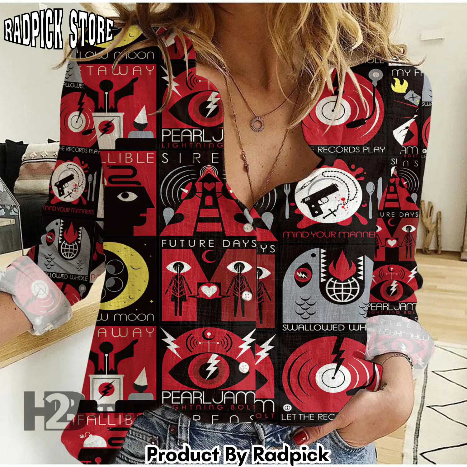 Radpick pearl jam moments linen casual shirt rp662468